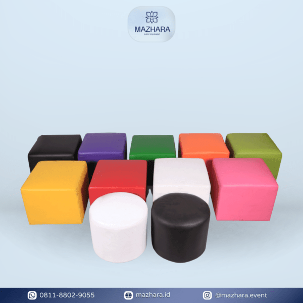 sewa sofa puff kotak dan bulat